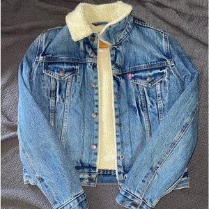 Size Small Faux Fur lined jean jacket